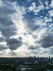 Aerial View of Birmingham City of England United Kingdom During Sunset. Aerial View of Was Captured with Drone's Camera on March 30th, 2024