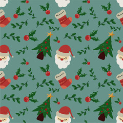 Cute santaclaus pattern for background,seamless background.