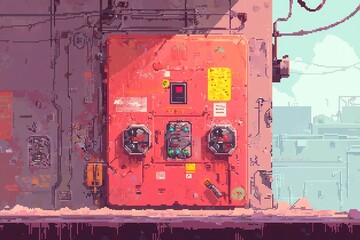 Pixelated puzzle chambers featuring intricate pressure plates and levers, designed for immersive gameplay and strategic problem-solving in a vibrant digital environment.