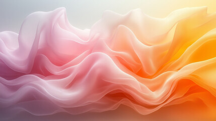 Obraz premium Soft Gradient Waves in Warm Pink and Orange Tones