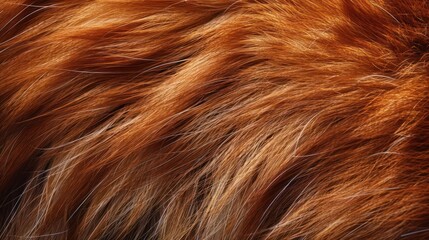 Closeup of soft, reddish-brown fur with subtle highlights, showcasing its texture and natural beauty.