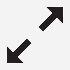 Maximize and expand, direction arrows from full screen icon vector. Flat style Arrow means from expansion and open icon vector illustration.