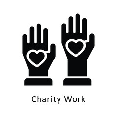 Charity Work  vector Glyph Design icon. Volunteering Symbol on White background EPS 10 File