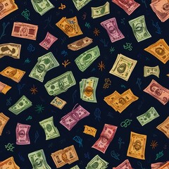 background with stamps