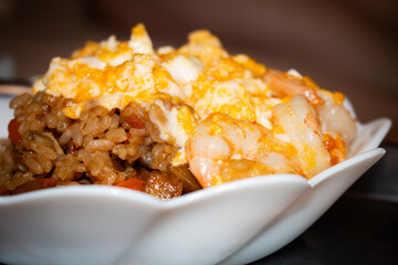 海老と卵の創作料理