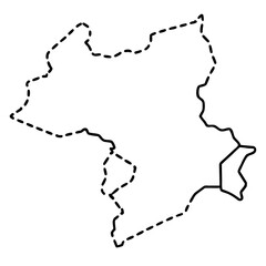 Obraz premium Minimalist Country Map with Dashed Borders – Vector Art
