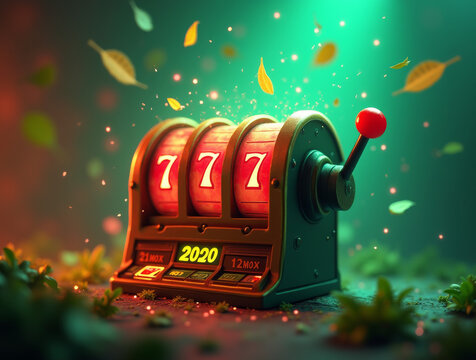 Gl&uuml;cksspielautomat mit Gewinnzahl 777
