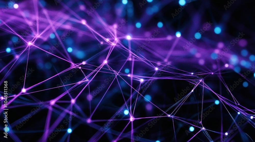 Poster Abstract Network of Interconnected Glowing Lines and Dots