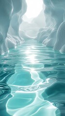 3D Isometric Lake Rendering with Calming Color Palette