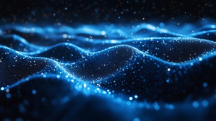 Abstract Blue Wave Landscape