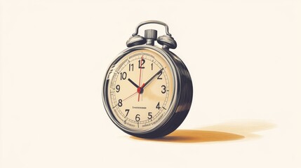 Vintage Pocket Watch on Plain Background