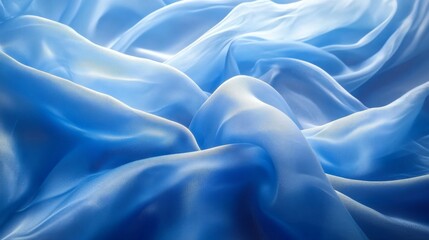 Obraz premium Flowing Blue Silk Fabric Background