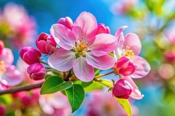 Delicate Pink Apple Blossom in Springtime -  Nature Photography