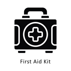 First Aid Kit vector Glyph Design icon. Volunteering Symbol on White background EPS 10 File