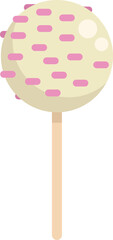 Fototapeta premium Round cake pop covered with sprinkles is a delicious treat