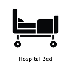 Hospital Bed vector Glyph Design icon. Volunteering Symbol on White background EPS 10 File