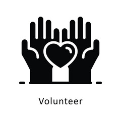 Obraz premium Volunteer vector Glyph Design icon. Volunteering Symbol on White background EPS 10 File