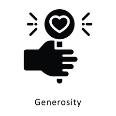 Generosity vector Glyph Design icon. Volunteering Symbol on White background EPS 10 File