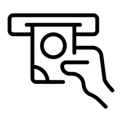 cash withdrawal line icon