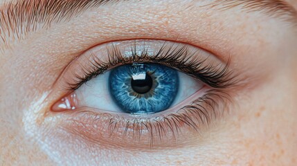 Fototapeta premium Blue eye of young caucasian woman