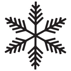 Snowflakes black and white shapes lines winter season decoration illustration