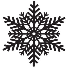 Snowflakes black and white shapes lines winter season decoration illustration