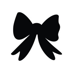 Black silhouette of a bow in a flat vector style isolated on a white background