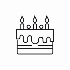 birthday candles cake icon sign vector