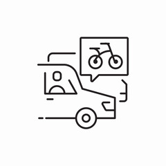 car driver thinking about bicycle in traffic icon sign vector