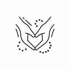hand touch romantic icon sign vector