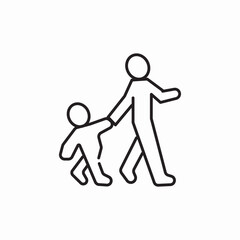 parent kid walking icon sign vector