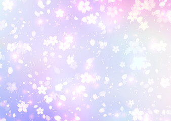 花舞う抽象的で幻想的なきらきら光るシンプルグラデーション背景壁紙イラストテクスチャ【ピンク、紫】