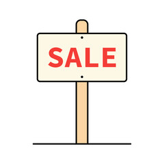 Sale sign, minimalistic discount banner. Retail offer, promotion advertising.Isolated. Vector illustration.