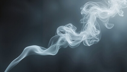 Fototapeta premium Soft white smoke wisp against dark background