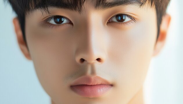 Photo handsome asian men faces faces for makeup face cosmetics advertising hi res