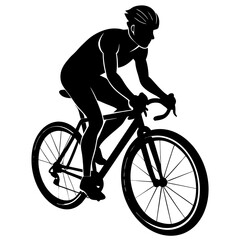 Naklejka premium a cyclist silhouette vector on a white background