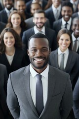 Successful group of business people at the office looking at the camera smiling, Generative AI