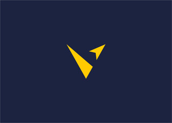 letter v with arrow logo icon design vector design template inspiration