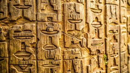 Tree bark resembling ancient hieroglyphs Macro