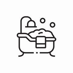 bathtub bathroom icon sign vector
