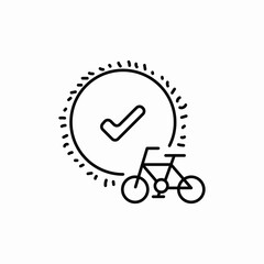 bicycle check mark icon sign vector