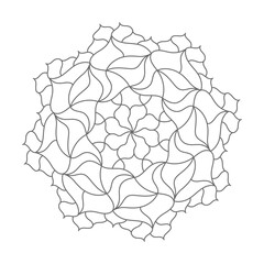 Symmetrical ornament in Tantric yoga of Buddhism and Hinduism. Monochrome design element for a creative idea