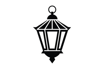 Lantern Fanous Icon Silhouette Vector Illustration