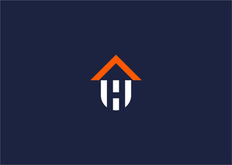 letter uh with house logo icon design vector design template inspiration