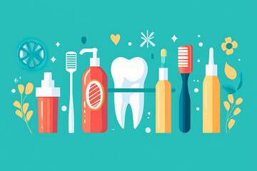 illustration on dental care, emphasizing health aspects and oral hygiene