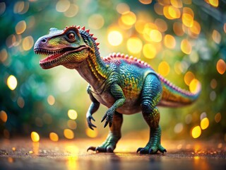 Obraz premium Jurassic Dinosaur in Tilt-Shift Style for Clipart Use, Isolated and , Perfect for Educational Materials and Creative Projects, High-Quality PNG File