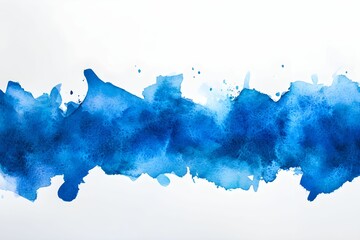 Obraz premium Vibrant blue watercolor abstract art with splashes and gradients