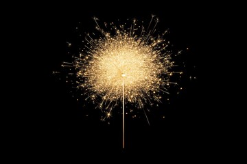 Obraz premium Beautiful sparkler on black background, close up