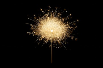 Fototapeta premium Beautiful sparkler on black background, close up