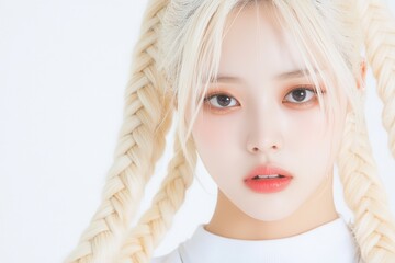 Cool portrait of a young Asian woman in sportswear